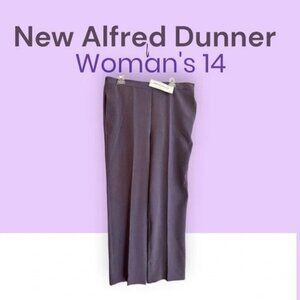 ✅3/$20 Deal-ALFRED DUNNER Classic Fit Pants - Plum Color - New!  Women's 14-